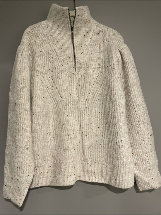 RDI Sweaters - Cream Speckled Half-Zip Sweater